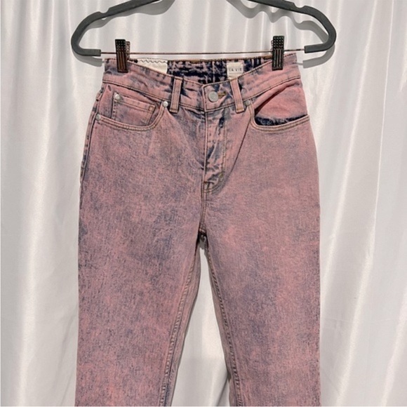 Rebecca Taylor La Vie Ines Pink Acid Wash Straight Leg Jeans. NWT - Picture 4 of 14